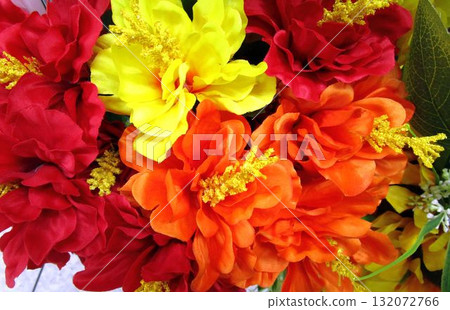 Colorful artificial flower bouquet 132072766