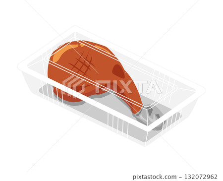 食品包中的烤雞 132072962