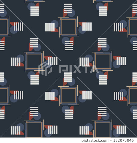 Textile motif seamless pattern. Abstract line shape geometric motif basic pattern continuous background. Man shirt all over print block. Textile motif seamless pattern. Abstract line shape geometric motif basic pattern continuous background. Man shirt all over print block. 132073046