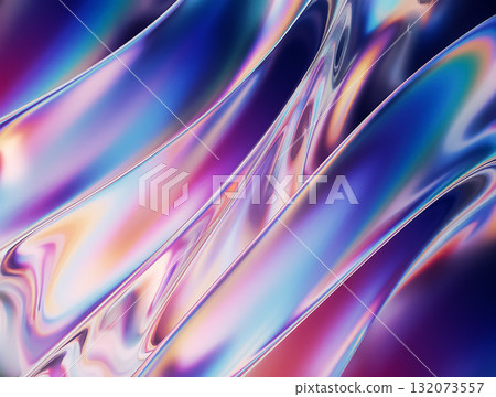 Abstract waves of light create a vibrant and colorful pattern of reflections and refracted hues in a modern design Abstract waves of light create a vibrant and colorful pattern of reflections and refracted hues in a modern design 132073557