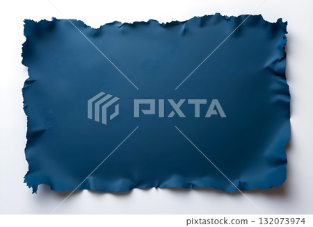 Unique textured blue paper with torn edges adds a creative touch for designers and artists 132073974