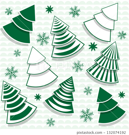 Pattern with green fir-trees. Vector illustration. Pattern with green fir-trees. Vector illustration. 132074192