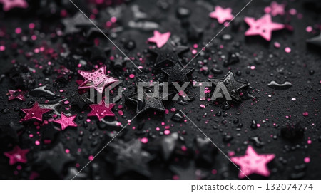 Black and Pink Starry Night A Cosmic Fantasy of Glittering Stars on a Dark Background Black and Pink Starry Night A Cosmic Fantasy of Glittering Stars on a Dark Background 132074774