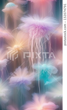Ethereal Jellyfish Garden A Dreamy Undersea Dance of Pastel Hues and Gentle Light Streams Ethereal Jellyfish Garden A Dreamy Undersea Dance of Pastel Hues and Gentle Light Streams 132074791