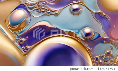Iridescent Liquid Artistry Abstract Metallic Swirls and Bubbles with Dreamy Color Palette Iridescent Liquid Artistry Abstract Metallic Swirls and Bubbles with Dreamy Color Palette 132074793