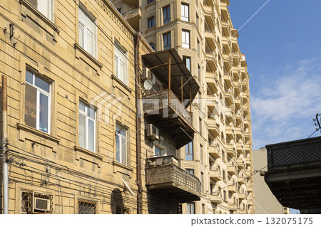 typical old wooden balcony in Baku, Azerbaijan typical old wooden balcony in Baku, Azerbaijan 132075175