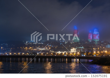 panoramic view of Baku, Azerbaijan 132075191