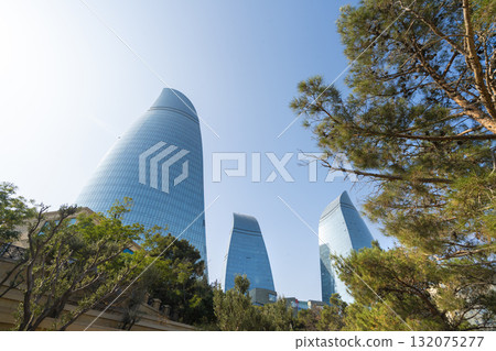 Flame Towers in Baku, Azerbaijan 132075277
