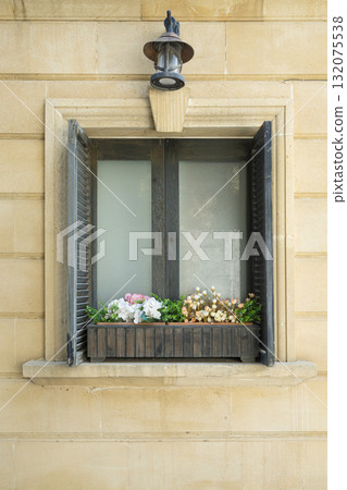a typical window with flowers in Baku historic center, Azerbaijan 132075538