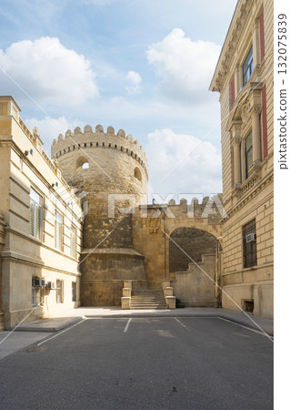 the old city walls in Baku, Azerbaijan the old city walls in Baku, Azerbaijan 132075839