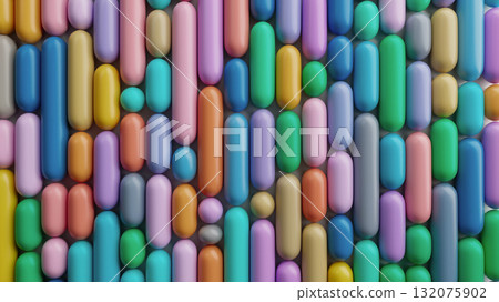 Colorful glossy capsules abstract pattern 132075902