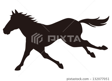 奔馬的輪廓 / 奔馬的側面（伸腿姿勢） 132077051