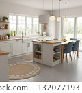 Beautiful white kitchen 132077193