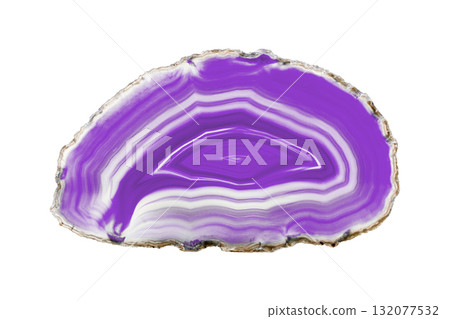 Painted Purple Agate Slice with White Veins on White Background for Jewelry Painted Purple Agate Slice with White Veins on White Background for Jewelry 132077532
