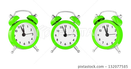 classic watch, pointer clock, green color alarm watch on isolated white background classic watch, pointer clock, green color alarm watch on isolated white background 132077585