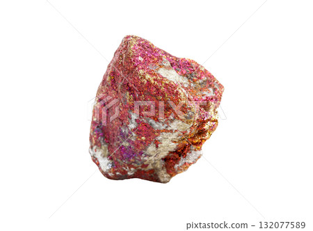 Vibrant Iridescent Chalcopyrite Mineral Specimen Isolated Vibrant Iridescent Chalcopyrite Mineral Specimen Isolated 132077589