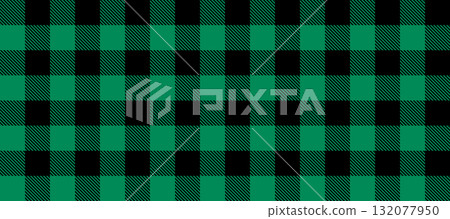 Green and black buffalo plaid check seamless vector pattern for backgrounds, wrapping paper and textile design Green and black buffalo plaid check seamless vector pattern for backgrounds, wrapping paper and textile design 132077950