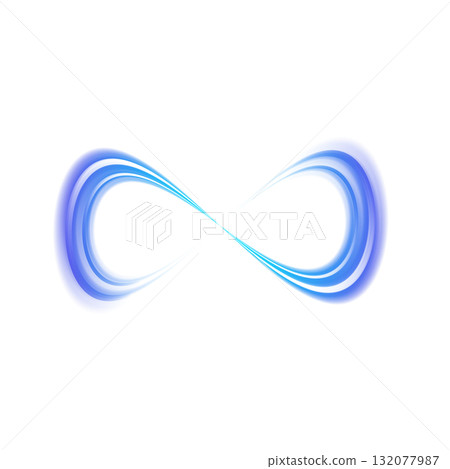 透明背景上的藍色發光無限循環設計 132077987