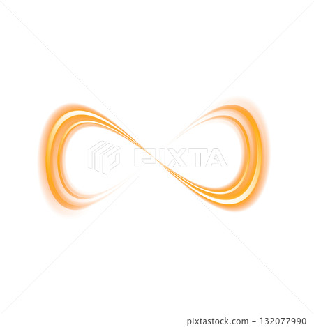 Orange glowing infinite loop design on transparent background Orange glowing infinite loop design on transparent background 132077990