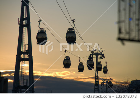 Ropeway dyed in the sunset Ropeway dyed in the sunset 132078378
