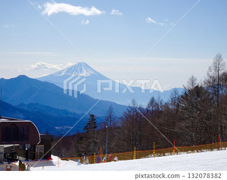 Mt. Fuji seen from the ski resort Mt. Fuji seen from the ski resort 132078382
