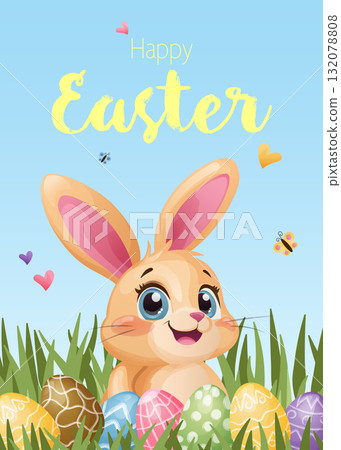 easter, rabbit, vector 132078808