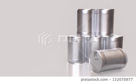 The Food can on white Background for Business concept 3d Rendering. 132078977