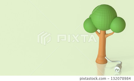 The Tree and electric plug for Energy or eco concept 3d rendering. The Tree and electric plug for Energy or eco concept 3d rendering. 132078984
