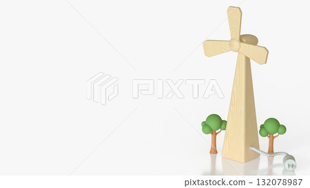 The Windmill  for Energy or eco concept 3d rendering. 132078987