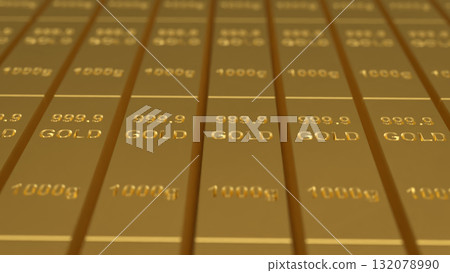 The Gold Bar for Business concept 3d Rendering. 132078990
