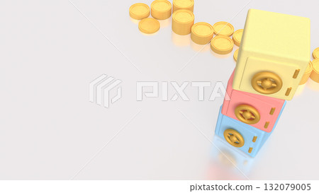 The Safe deposit box for Earn or Business concept 3d Rendering. The Safe deposit box for Earn or Business concept 3d Rendering. 132079005