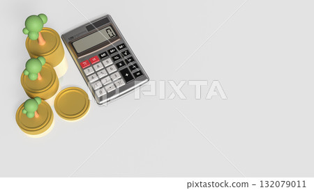 The Tree and coins for Earn or Business concept 3d Rendering. 132079011