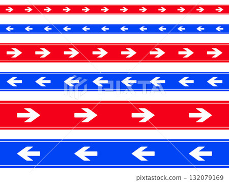 Red and blue arrow banner material, set of 3 sizes, facing right and left Red and blue arrow banner material, set of 3 sizes, facing right and left 132079169