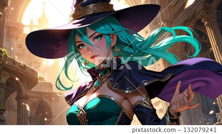 萬聖節扮成女巫的女人 132079241