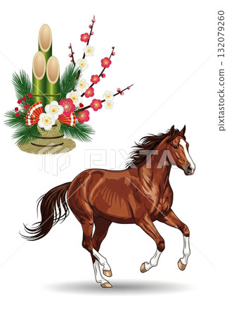 【明信片】松竹梅馬簡單新年素材 【明信片】松竹梅馬簡單新年素材 132079260