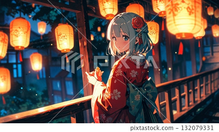 夜晚被燈照亮的女人 夜晚被燈照亮的女人 132079331