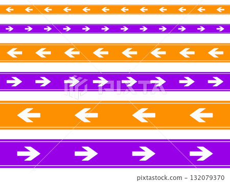 Orange and purple arrow banner material, set of 3 sizes, facing right and left Orange and purple arrow banner material, set of 3 sizes, facing right and left 132079370