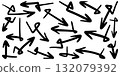 Set of Hand drawn vector arrows doodle on white background. design element vector illustration. 132079392
