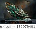 Vintage feather ornament 132079401