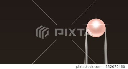 Vector Jewelry Tweezers Holding Pink Pearl on Black Background. Luxury Pearl Jewelry Banner, Elegant Pear Template for Jewelry Store, Fashion Accessory, Gemstone Design, Precious Stone Decoration Vector Jewelry Tweezers Holding Pink Pearl on Black Background. Luxury Pearl Jewelry Banner, Elegant Pear Template for Jewelry Store, Fashion Accessory, Gemstone Design, Precious Stone Decoration 132079460