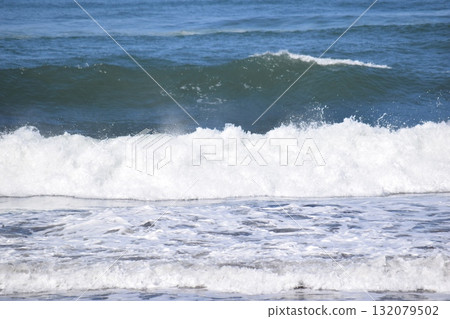 Rough waves of the Sea of Japan Shonai coast 132079502