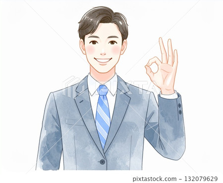 Man making an OK sign 132079629