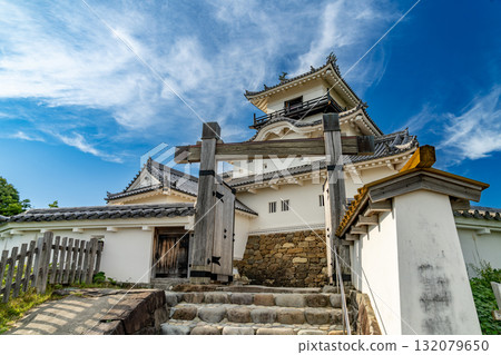 Kakegawa Castle's keep shining against the blue sky 132079650