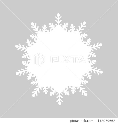White lace-style circular frame illustration, snowflake image, vector png transparent 132079662