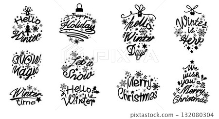 聖誕快樂和冬季假期插圖集 聖誕快樂和冬季假期插圖集 132080304