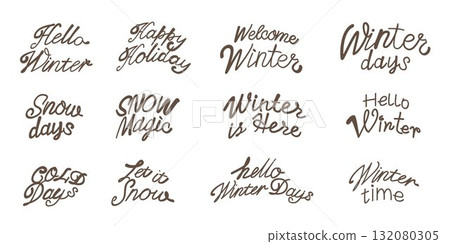 聖誕快樂和冬季假期插圖集 聖誕快樂和冬季假期插圖集 132080305