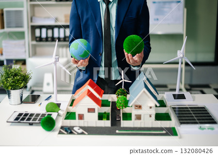 Business team people planning hand using laptop for working technology and business Net zero and carbon neutral concept.NET ZERO Business team people planning hand using laptop for working technology and business Net zero and carbon neutral concept.NET ZERO 132080426