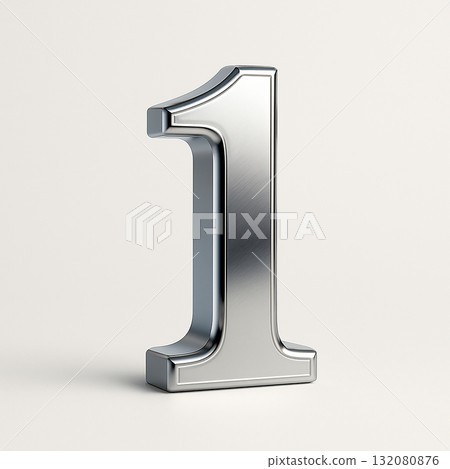 Metallic 3D number "1" 132080876