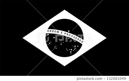 Illustration of the Brazilian Flag South American Country. 132081049