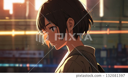 一位女士在夕陽下擺姿勢的 AI 一位女士在夕陽下擺姿勢的 AI 132081397